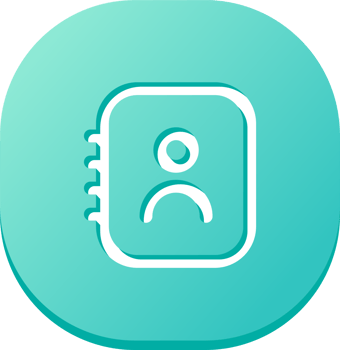 Contact icon in flat design style. Adress book or phone book signs illustration. png