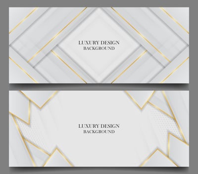 set luxury white elegant background with shiny gold vector. luxury elegant theme design vector