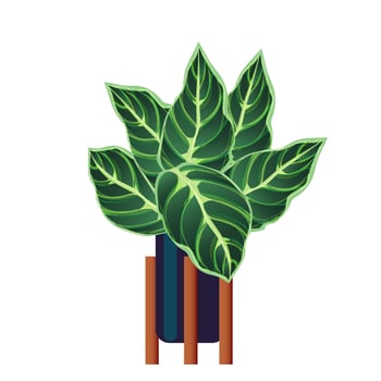painted tropical leaves vector