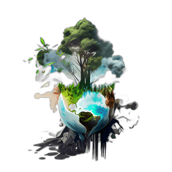 Climate change illustration with transparent background, Global warming illustration artwork, png