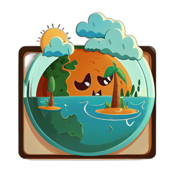Climate change illustration with transparent background, Global warming illustration artwork, png