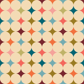 Aesthetic mid century printable seamless pattern with retro design. Decorative 50s, 60s, 70s style Vintage modern background in minimalist mid century style for fabric, wallpaper or wrapping vector