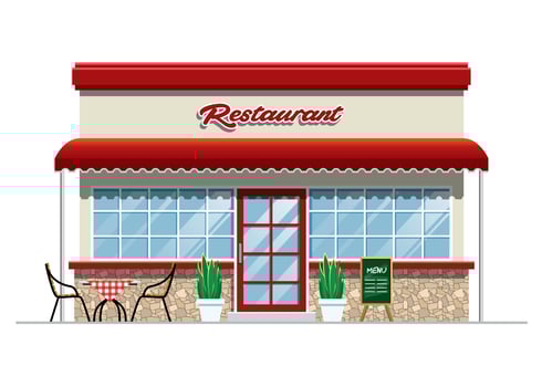 restaurant buiding in retro vintage design vector