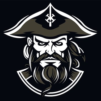 blackbeard pirate logo - illustration vector