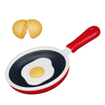 Fried egg 3d breakfast icon png