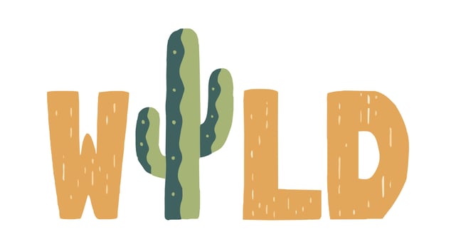 Wild letter with the cactus as letter of i vector art