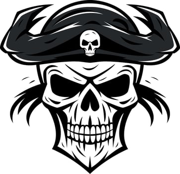 Pirate skull BnW vector