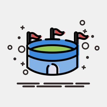 Icon stadium. Building elements. Icons in MBE style. Good for prints, web, posters, logo, site plan, map, infographics, etc. vector