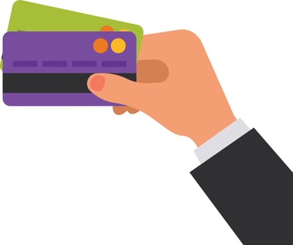 Vector Image Of A Hand Holding Various Credit Cards