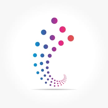 Logotype Concept With Colored Dots vector