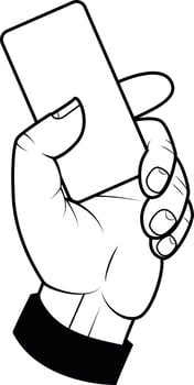 Vector Image Of A Hand Holding A Business Card