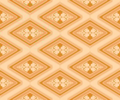 Ethnic folk geometric seamless pattern in orange tone in vector illustration design for fabric, mat, carpet, scarf, wrapping paper, tile and more