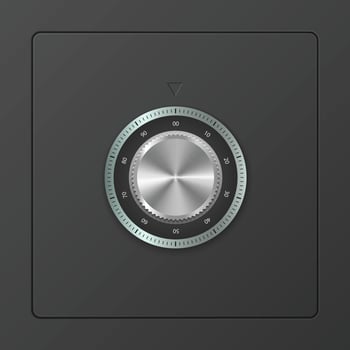 Door safe vault with a combination key lock vector