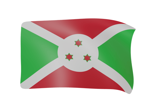 Burundi waving flag 3d png