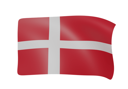 denmark waving flag 3d render png