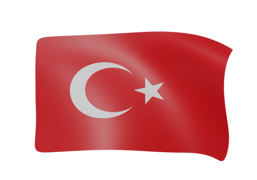 turkey waving flag 3d render png