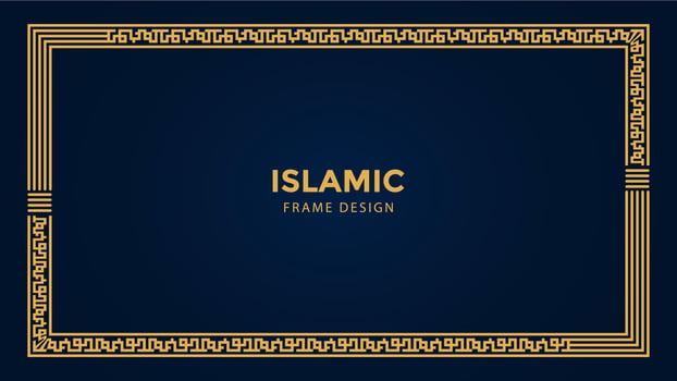 Islamic gold frame vector