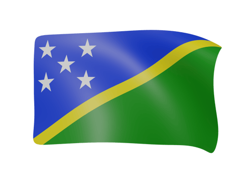 Solomon Islands waving flag 3d render png
