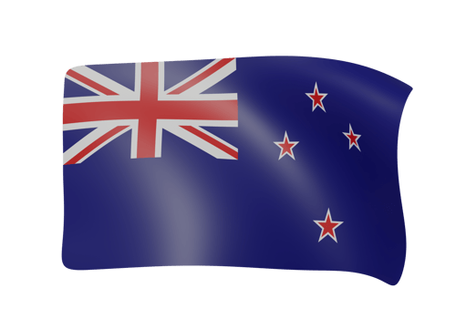 New zealander waving flag 3d render png