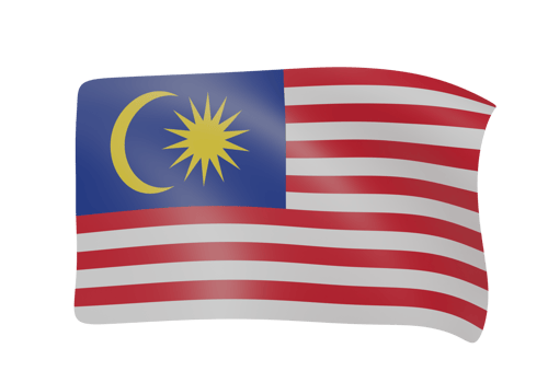 malaysia waving flag 3d render png