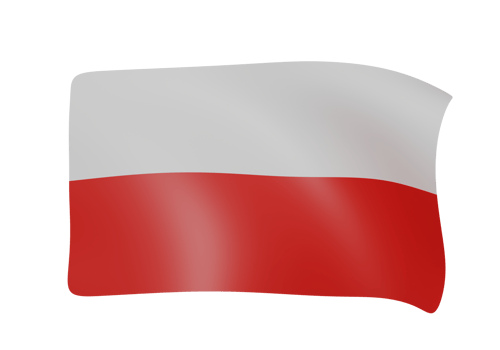 Poland waving flag 3d render png