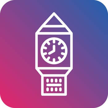Clock Tower Vector Icon Design