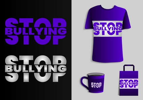 Social problems of humanity. Stop bullying sign. Merchandise print design. Printable vector