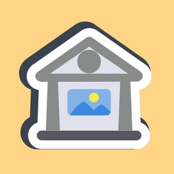 Sticker art gallery museum. Building elements. Good for prints, web, posters, logo, site plan, map, infographics, etc. vector