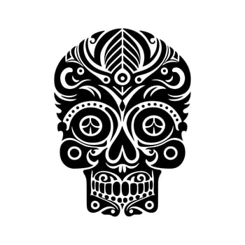 Vibrant Mexican Sugar Skull Vector Illustration. Perfect for Day of the Dead celebrations, tattoo designs, t-shirt graphics, and festive party decorations.