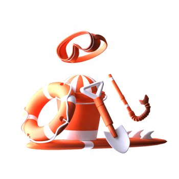 3d object design surfboard, shovel, ball, bucket png