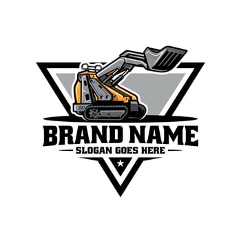 skid steer illustration logo vector image