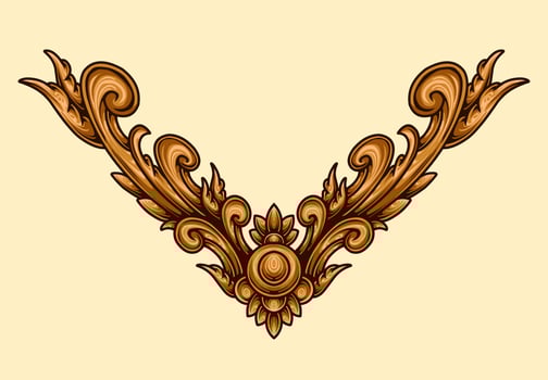 vector decorative frame with beautiful sculpture