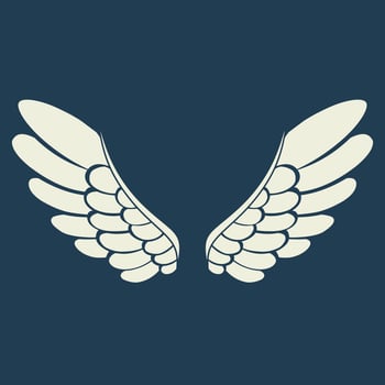 Vector logo icon white angel wings