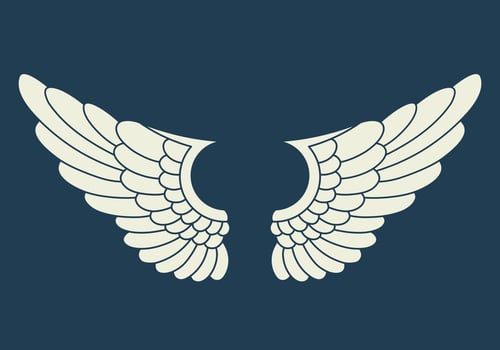 Vector logo icon white angel wings