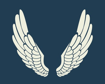 Vector logo icon white angel wings
