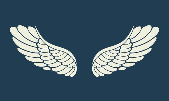 Vector logo icon white angel wings