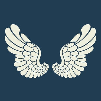 Vector logo icon white angel wings
