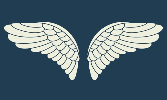 Vector logo icon white angel wings