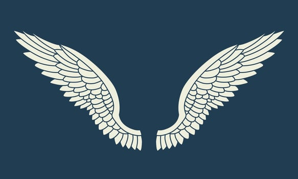 Vector logo icon white angel wings
