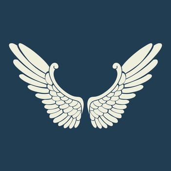 Vector logo icon white angel wings