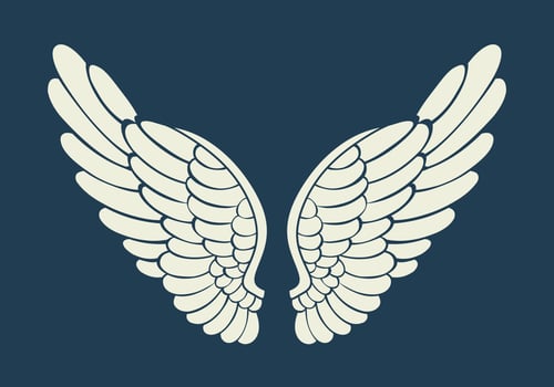 Vector logo icon white angel wings