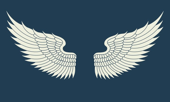 Vector logo icon white angel wings