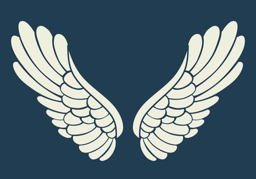 Vector logo icon white angel wings