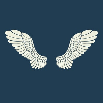 Vector logo icon white angel wings