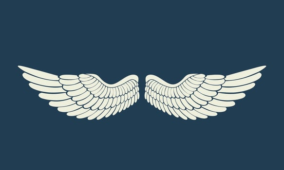 Vector logo icon white angel wings