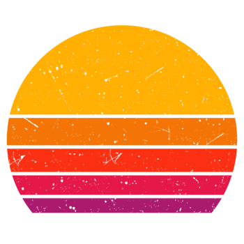 vintage retro striped sunset graphics. png