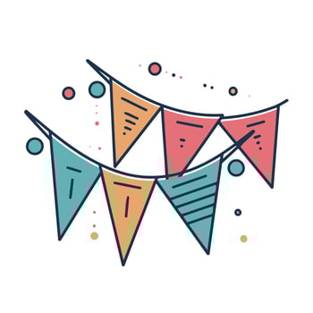 colorful hanging pennants decorations vector