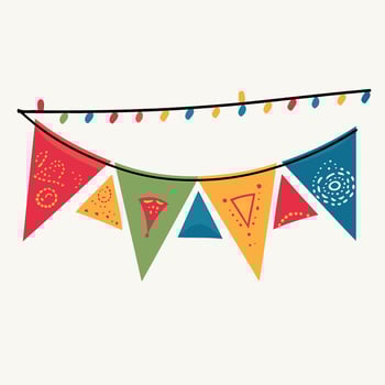 colorful hanging pennants decorations vector