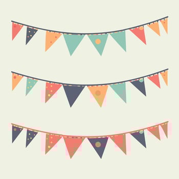 colorful hanging pennants decorations vector
