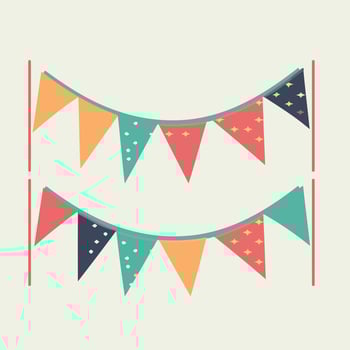 colorful hanging pennants decorations vector